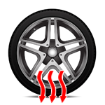 Tyre-road heat exchange